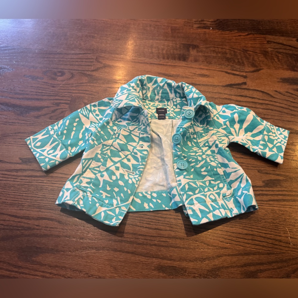 GAP Kids Turquoise Patterned Pea Coat